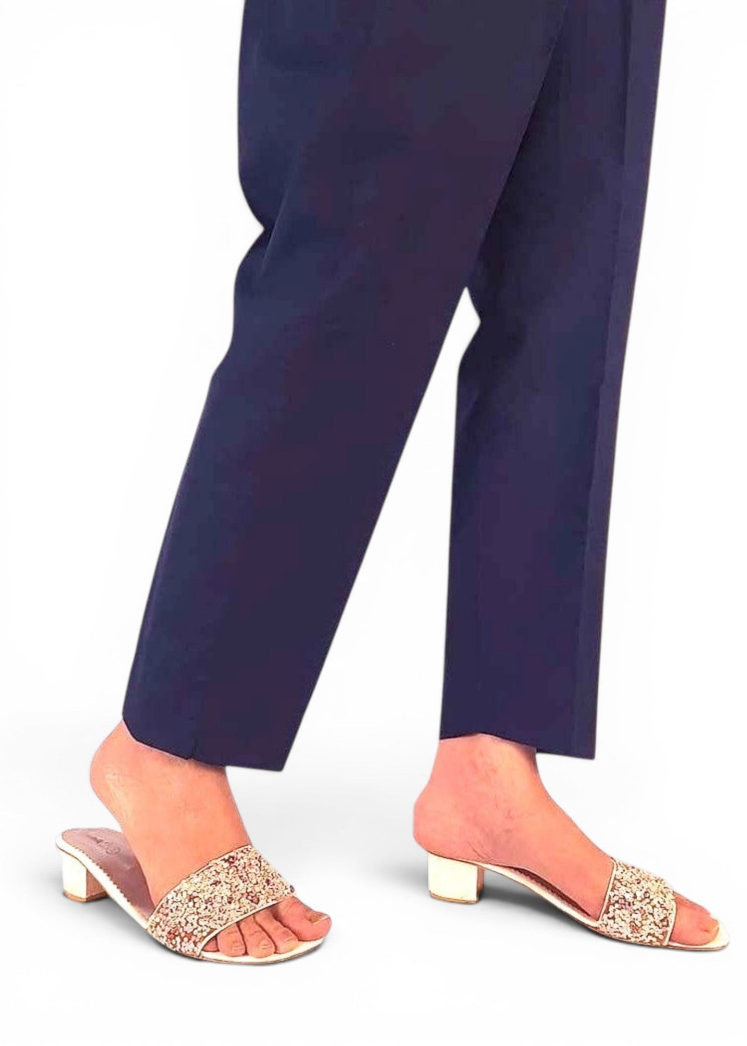 cotton Trousers in Navy blue