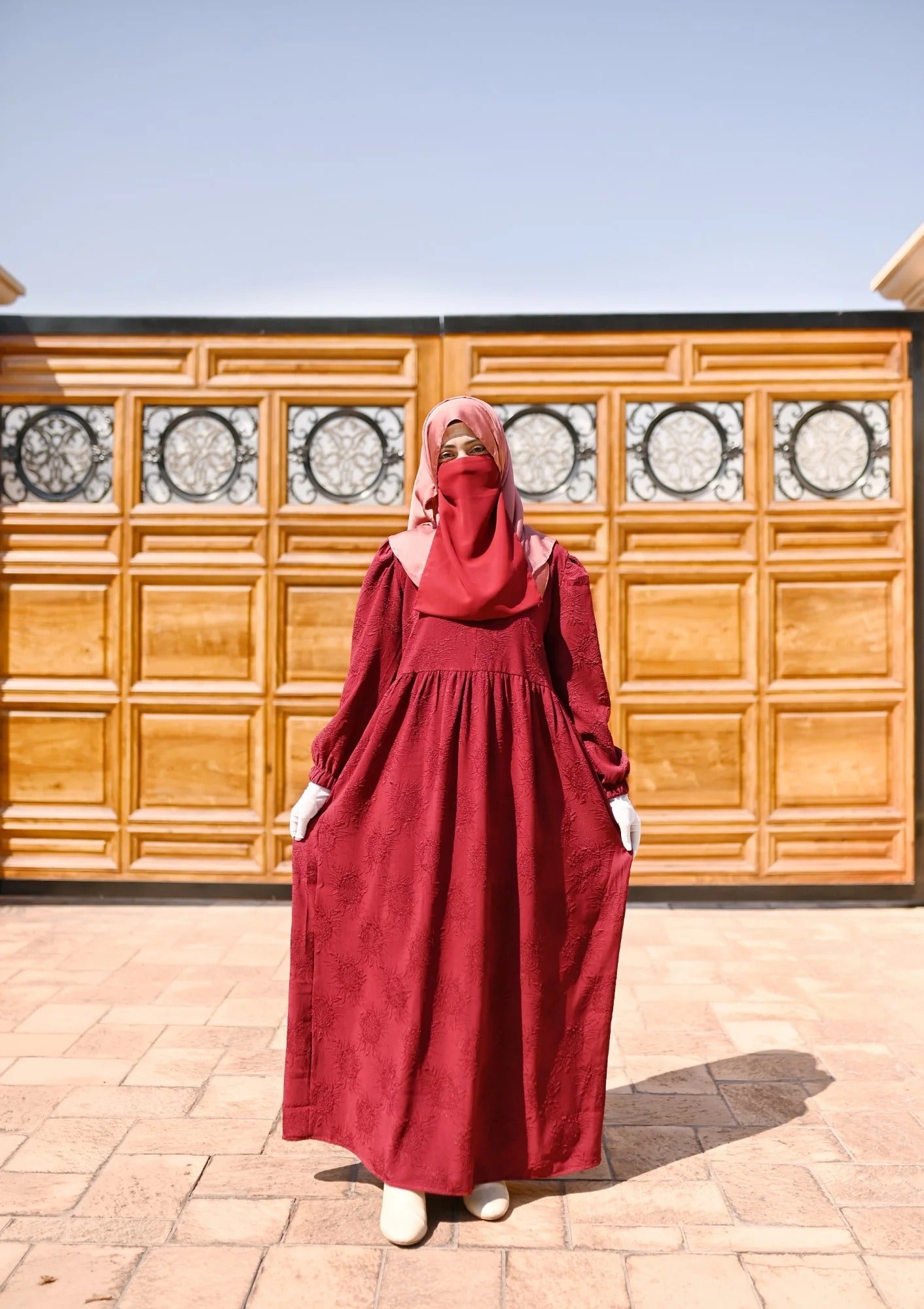 crepe Maxi in Red