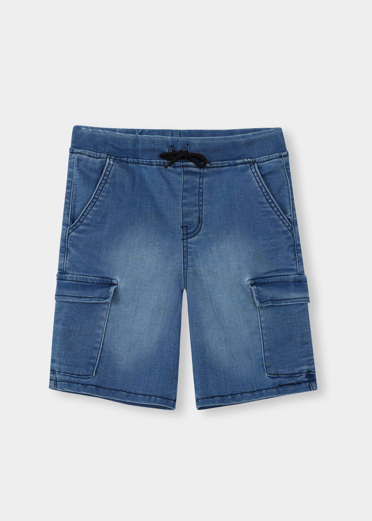 stretch denim Shorts in Light blue