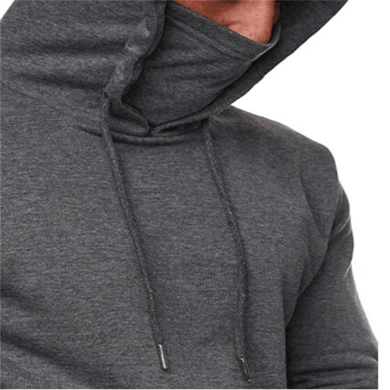 Men'S Solid Color plus Fleece Hoodie Sweatshirt