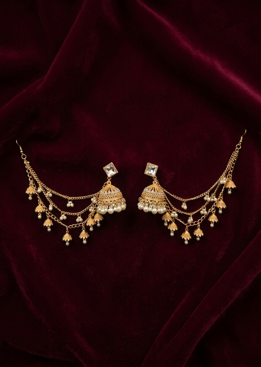 Earrings in Gold, ivory Color by - Trendy Women Earrings BOF8364