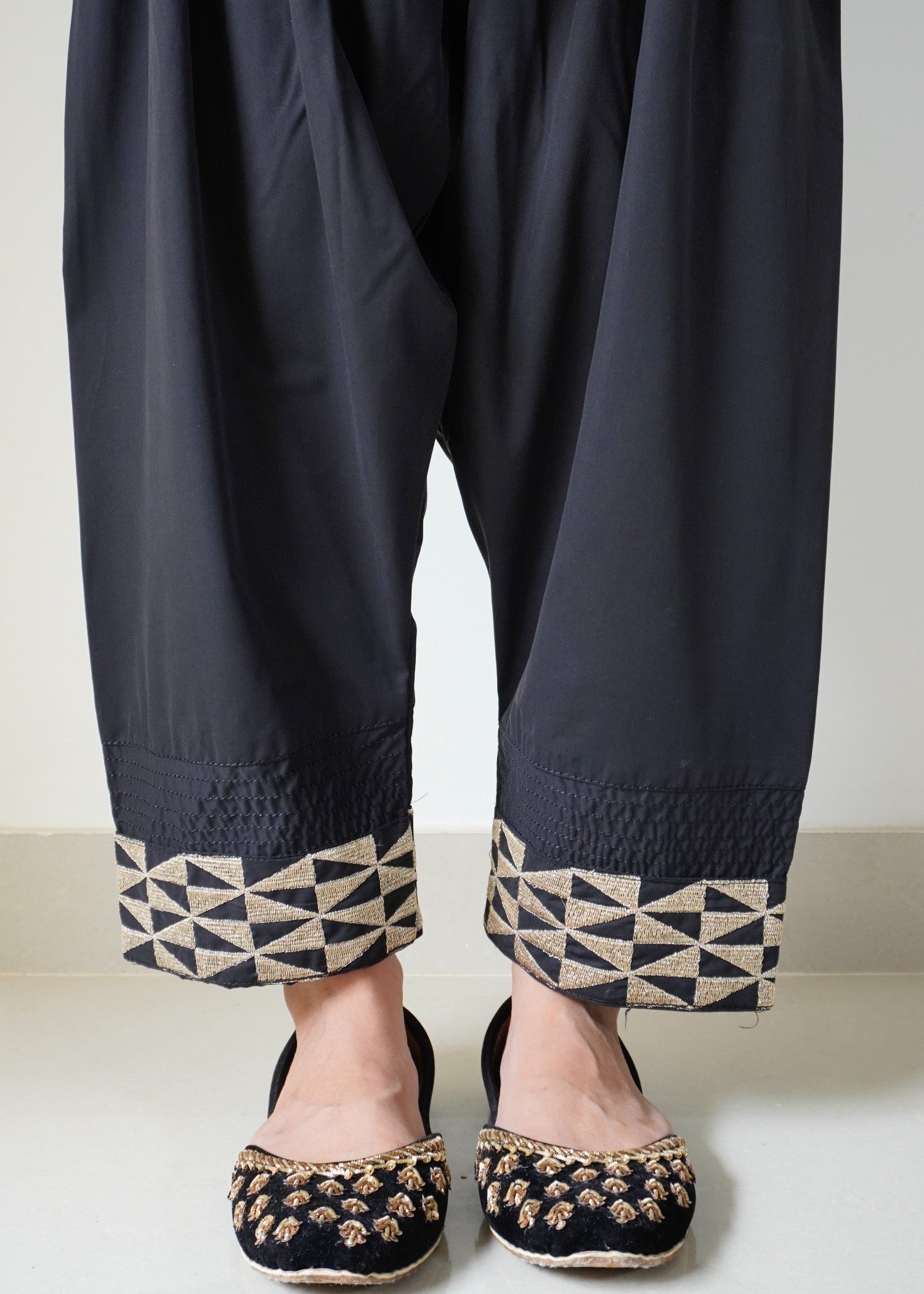polycotton Shalwar in Black