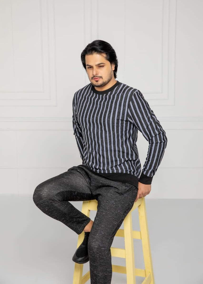single jersey knit Sweatshirt in Black