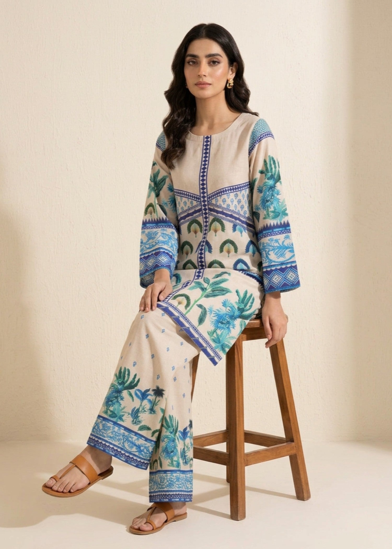 silk crepe Co Ord Sets in Beige