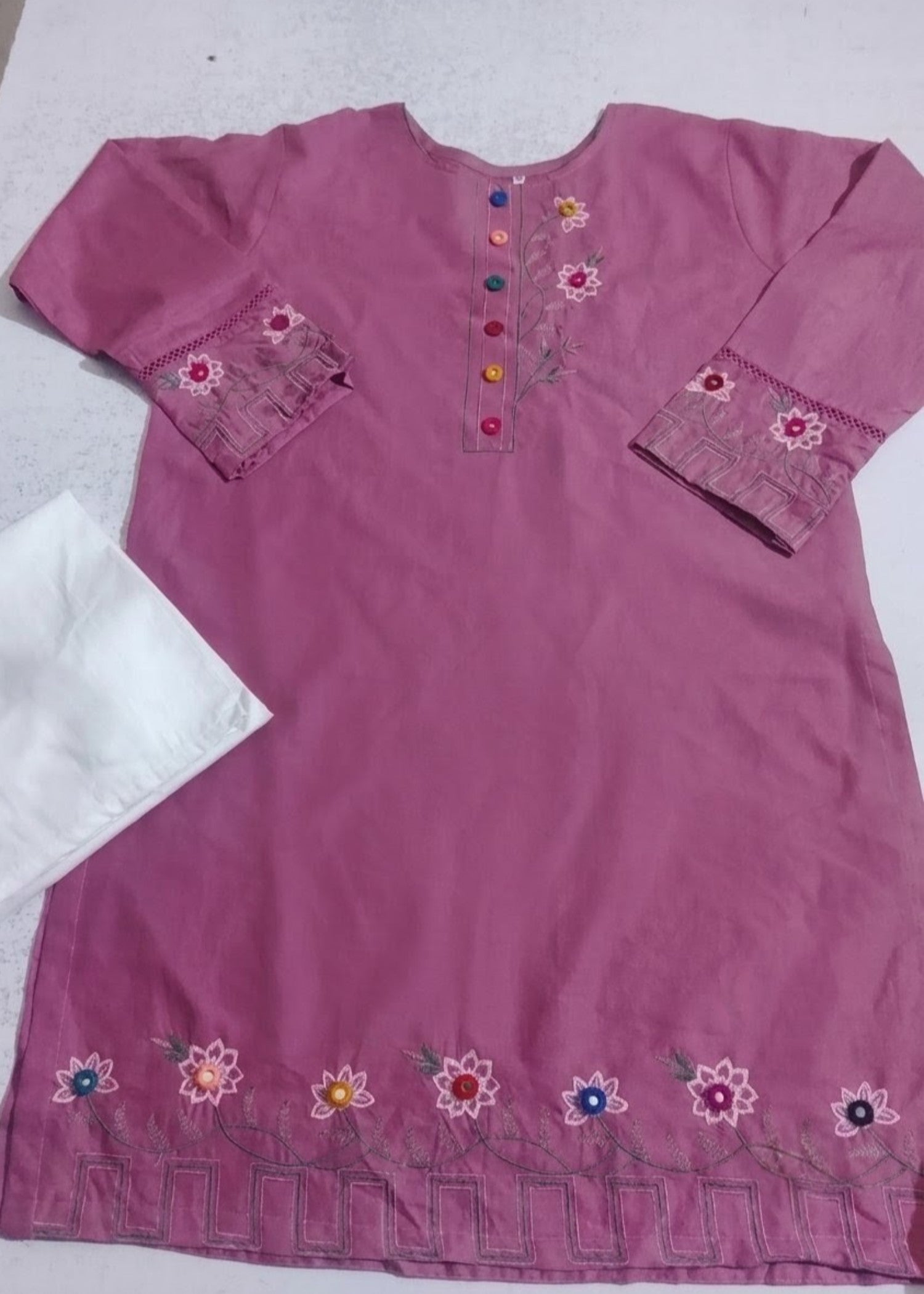 cotton Kurta Set in Zinnia pink