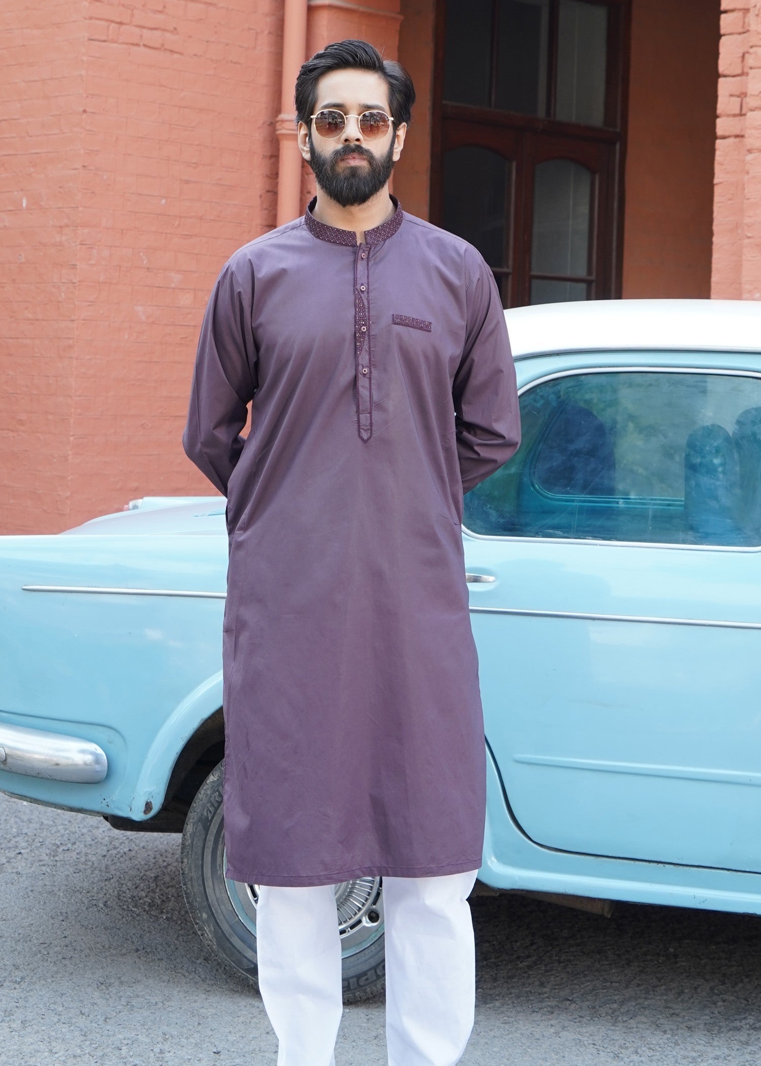 cotton viscose Unstitched in Purple