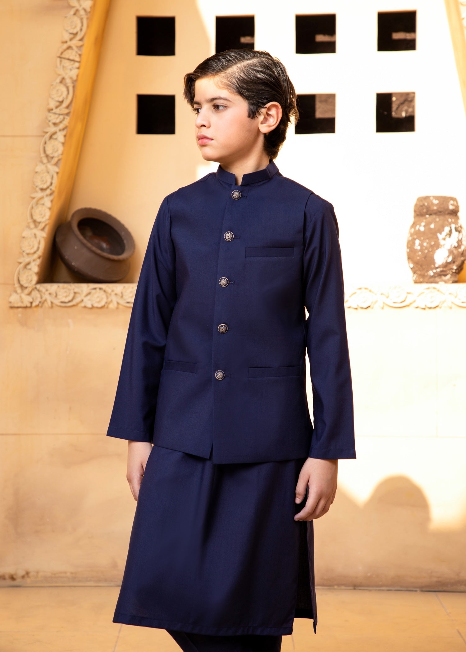 wash & wear Waistcoat in Navy blue
