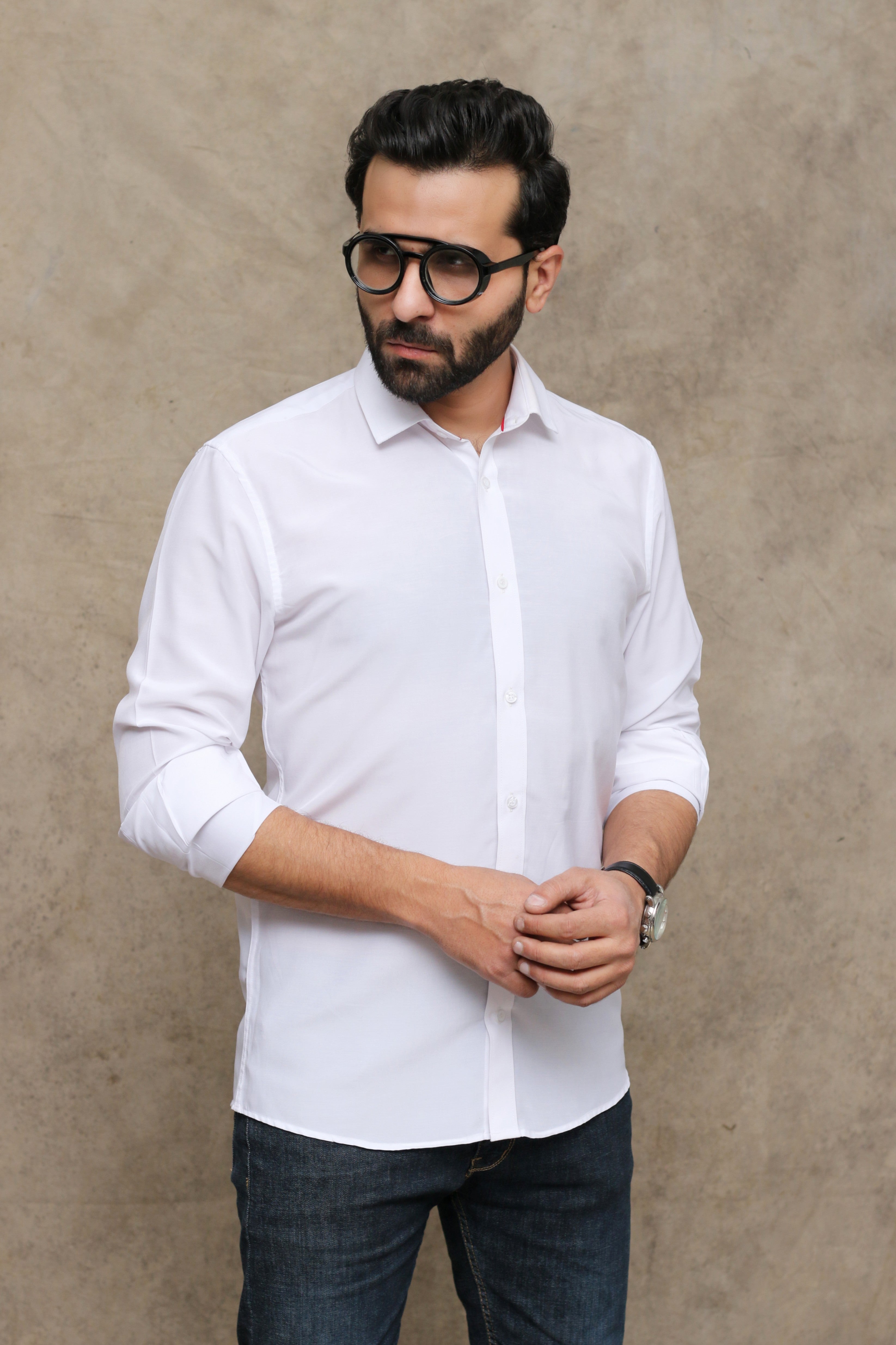 cotton Casual Shirt in White