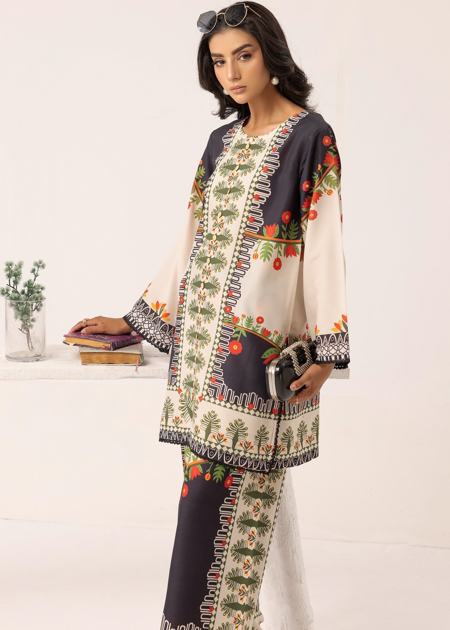 lawn Co Ord Sets in Black, beige