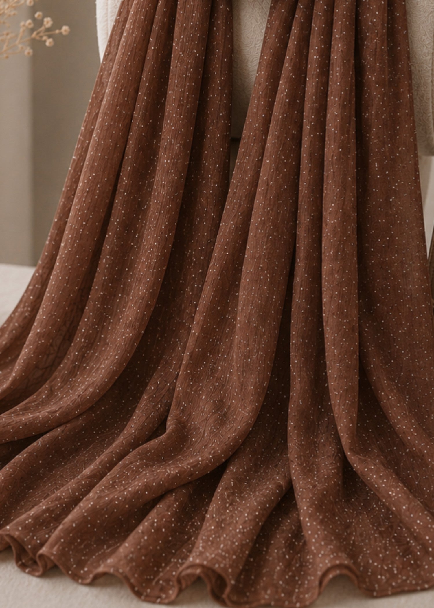 slub lawn Hijab in Copper