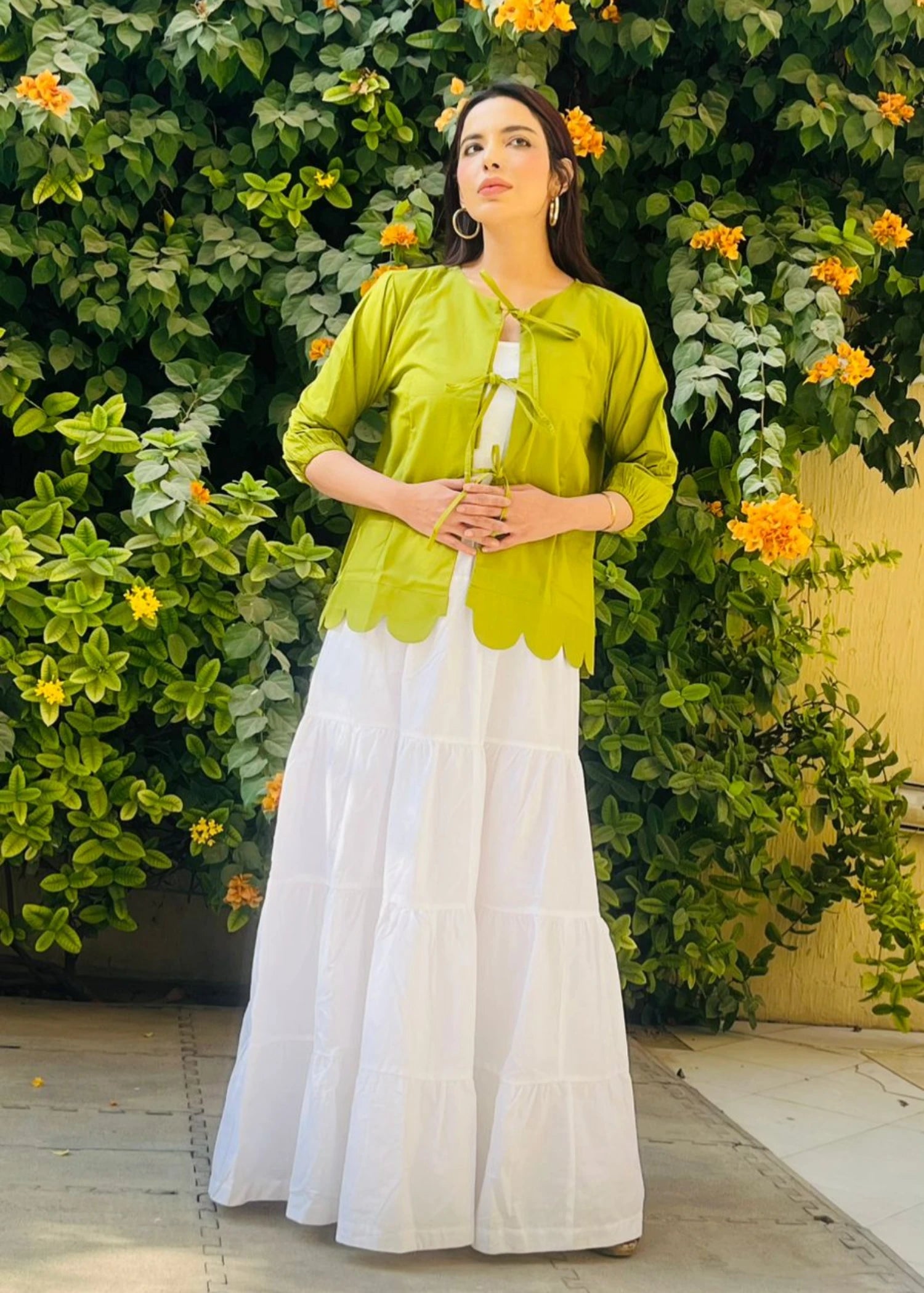 cotton Top in Apple green