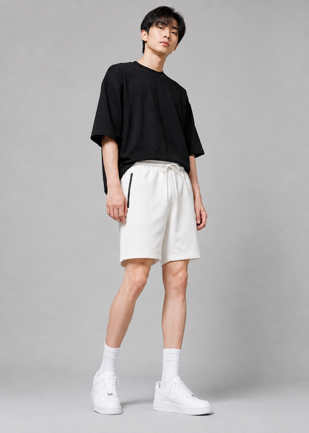 french terry Shorts in Off-white