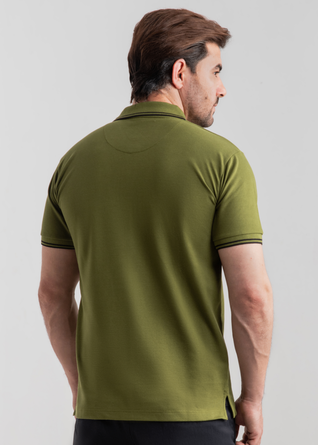 cotton Polo Shirt in Olive green