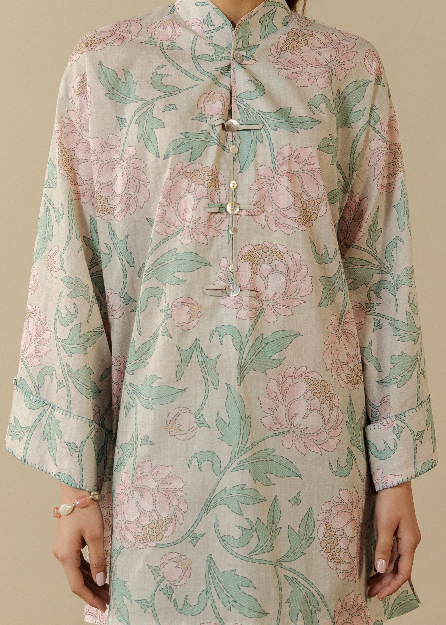 lawn Unstitched in Blush pink, mint green