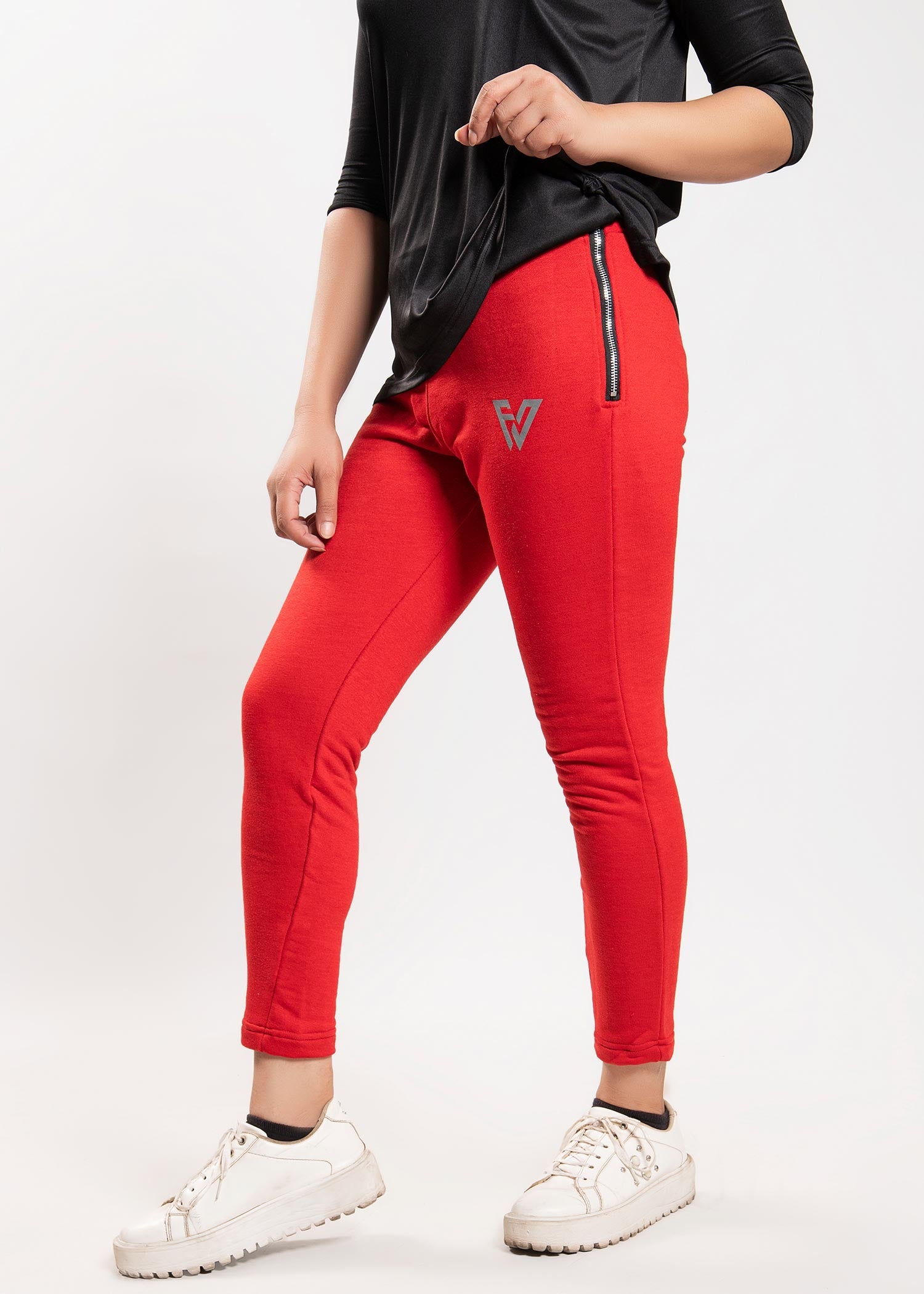 terry Trousers in Blood red