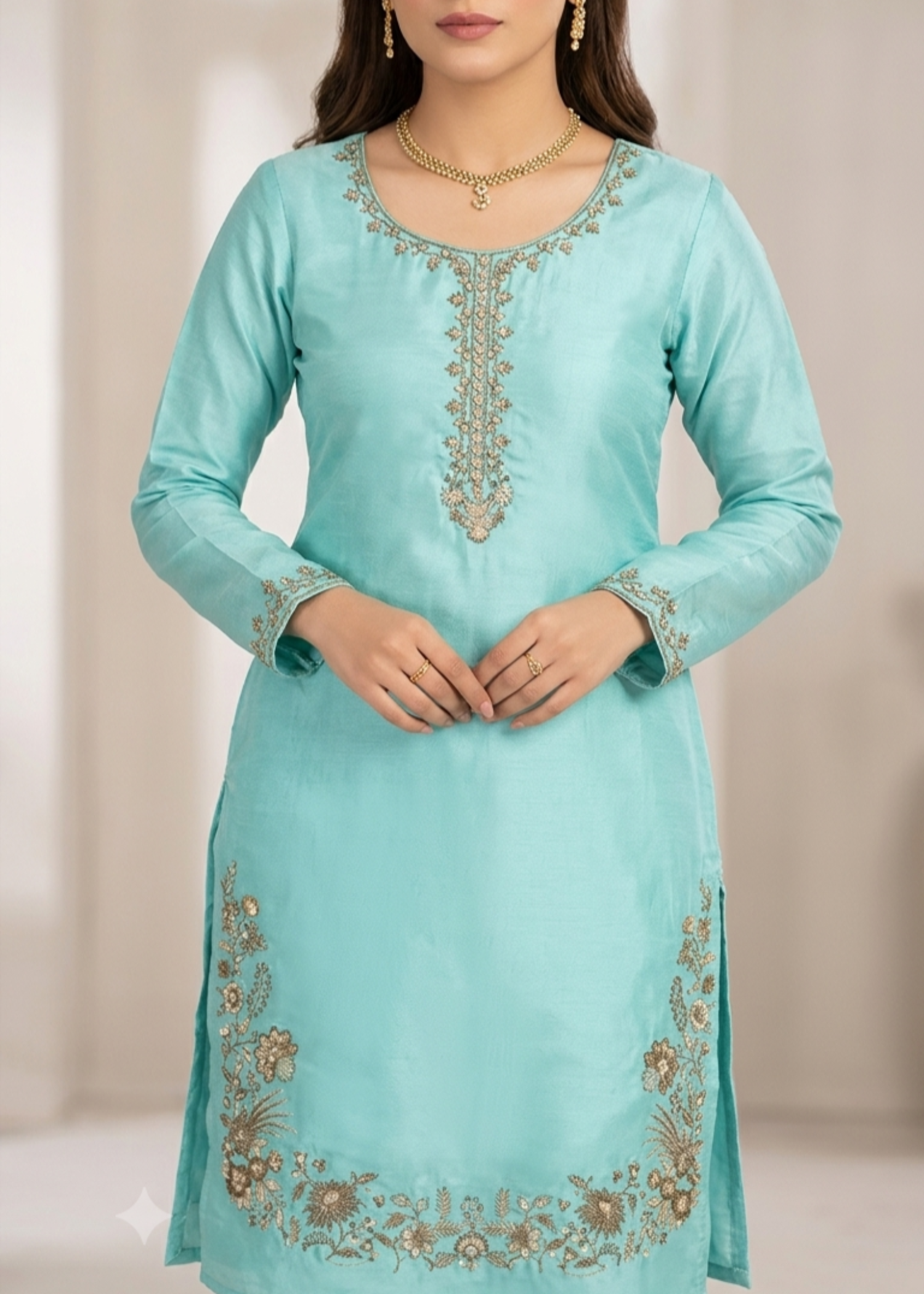 silk Unstitched in Baby blue