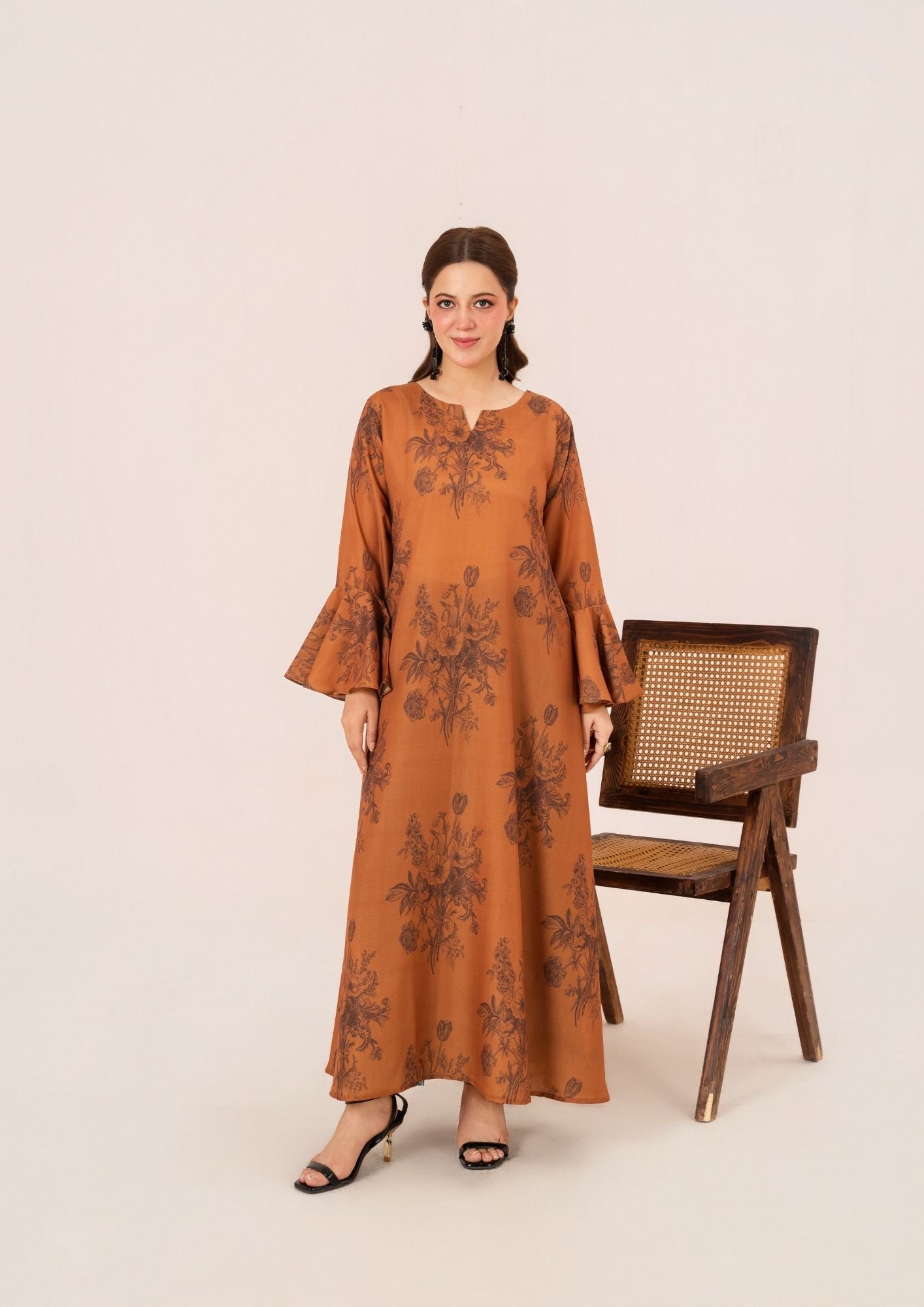 arabic lawn Maxi in Hazelwood brown