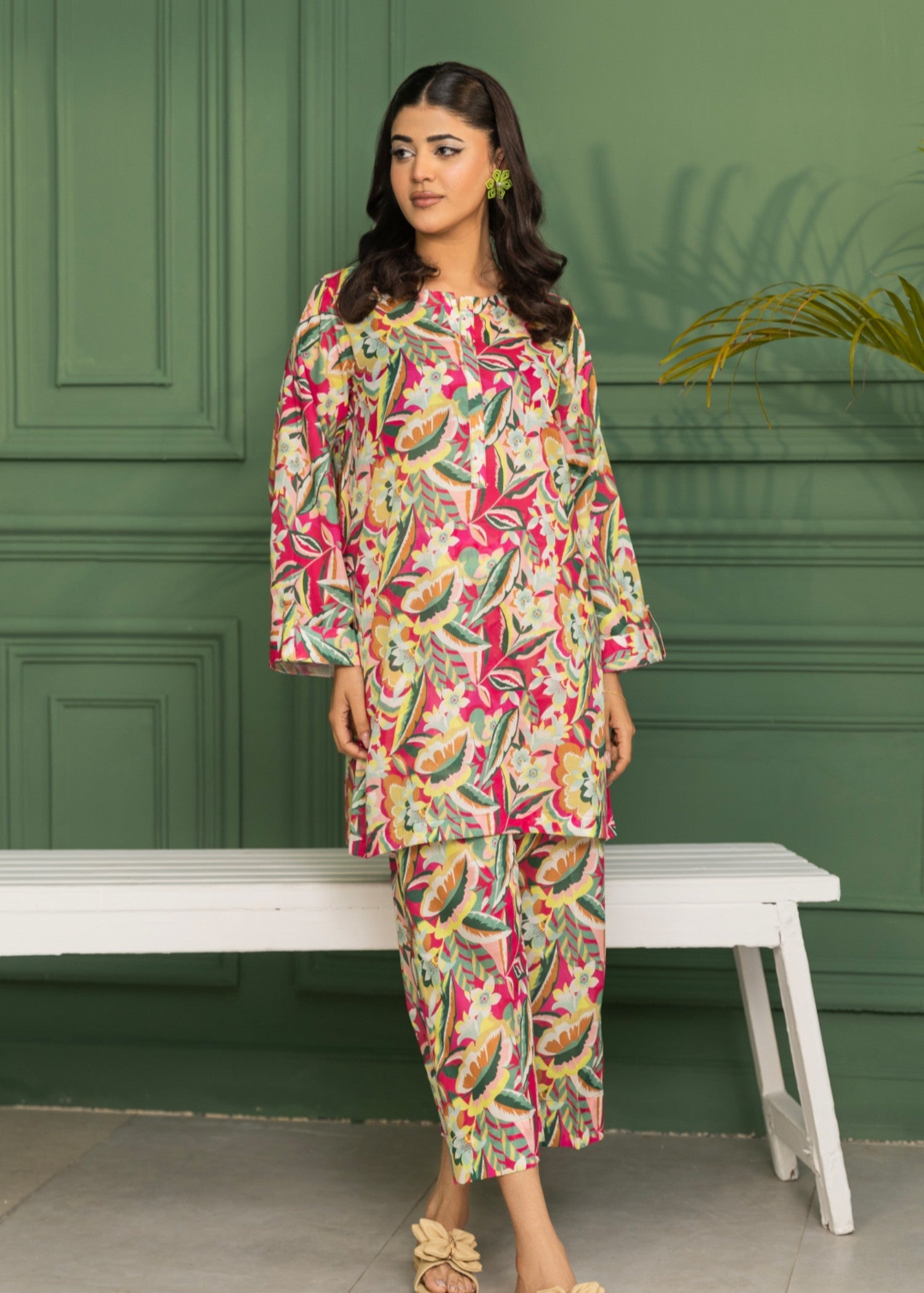 lawn Co Ord Sets in Shocking pink