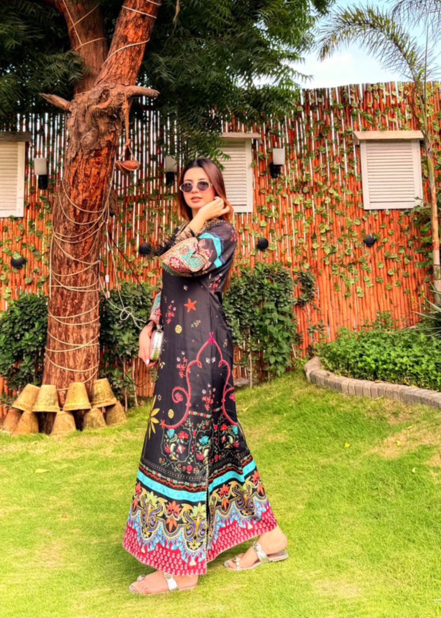 crepe silk Kurti in Multi
