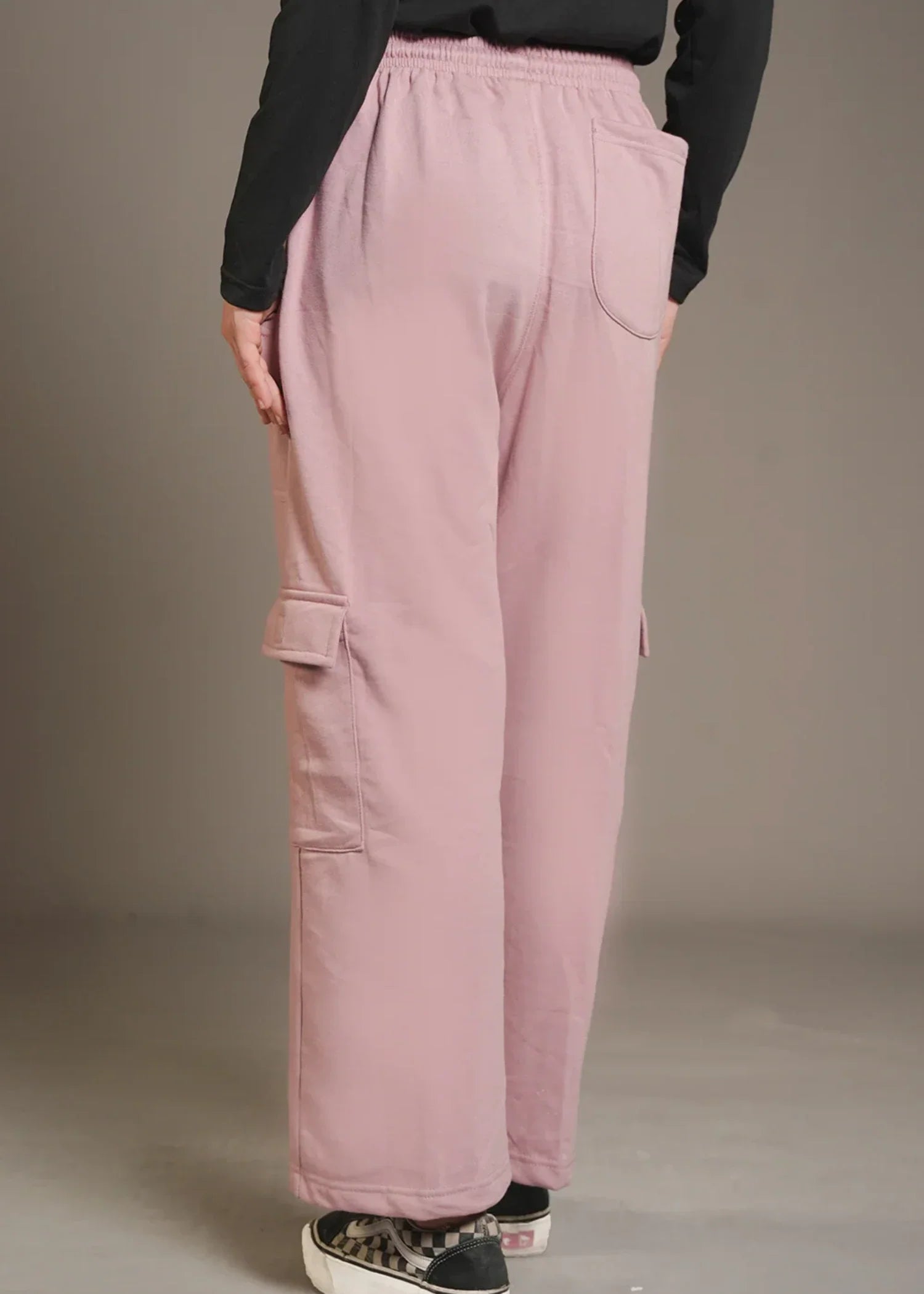 french terry Trousers in Mauve pink