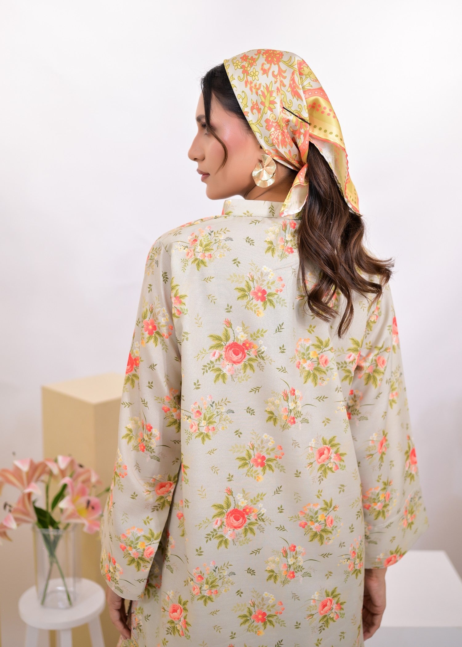 swiss lawn Kurta Set in Mint green