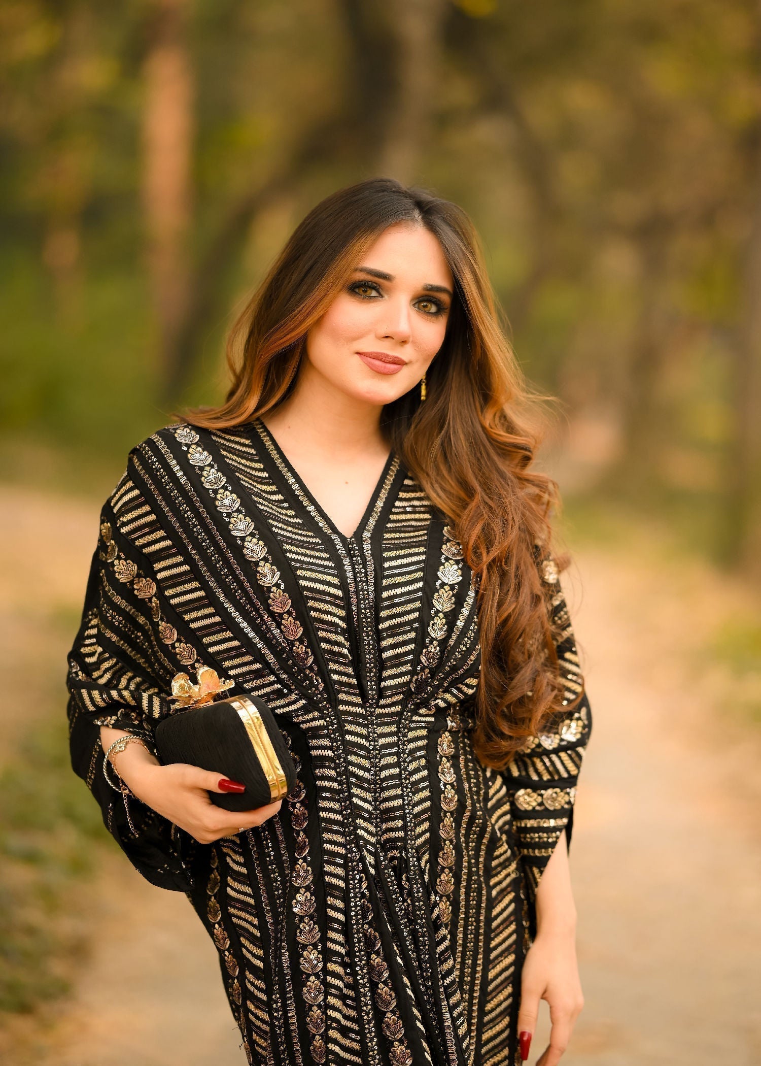 cotton Kaftan in Black