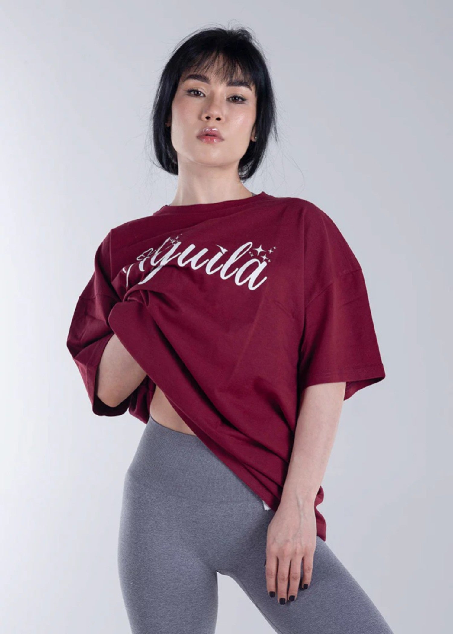 microfiber polyester T Shirt in Maroon