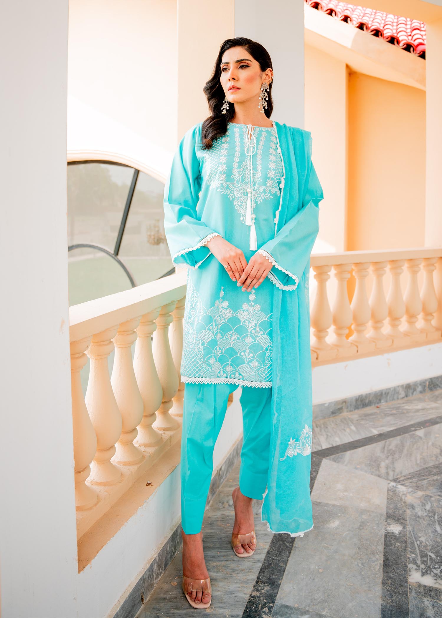 cotton Kurta Set in Blue