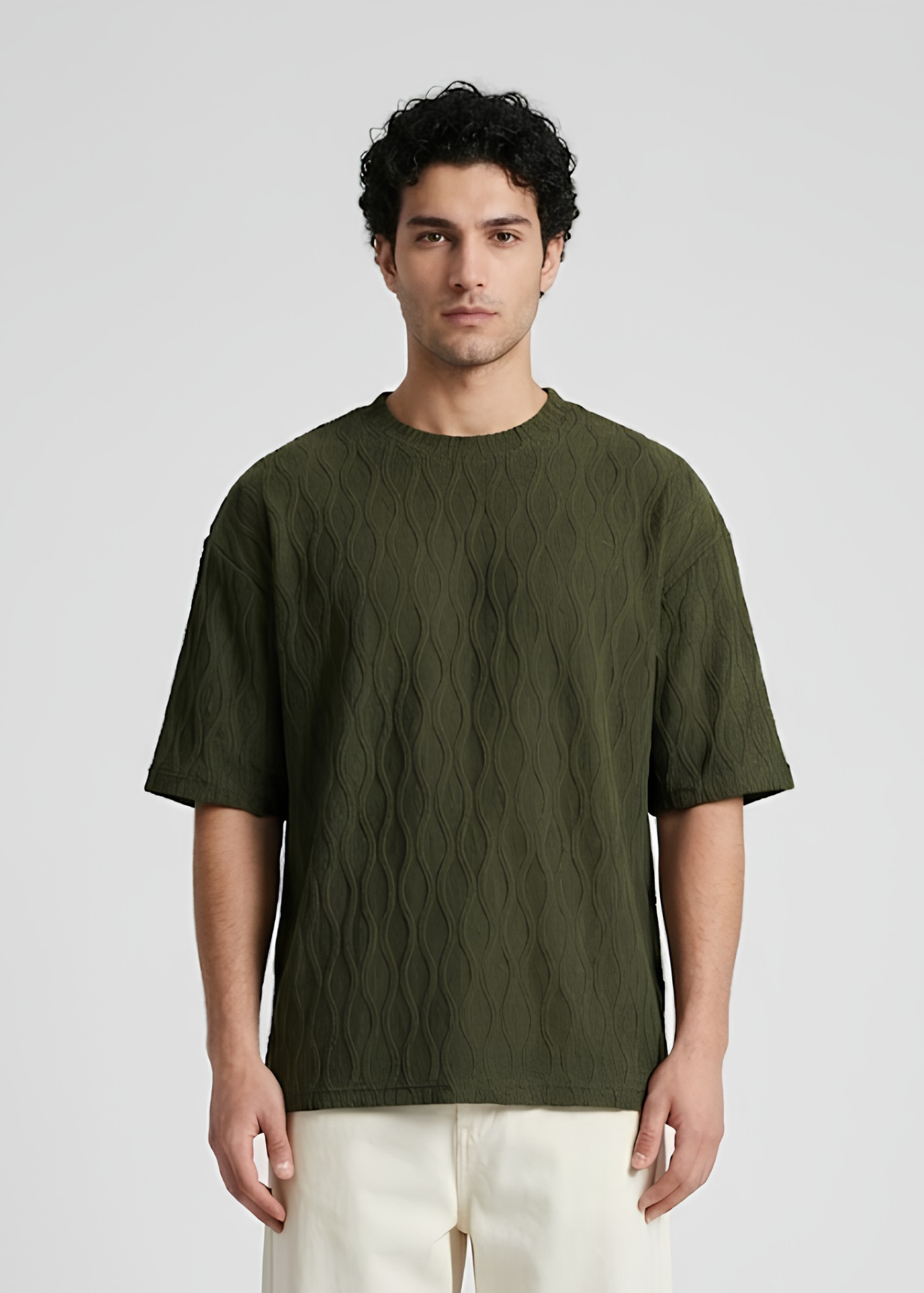 jacquard T Shirt in Green