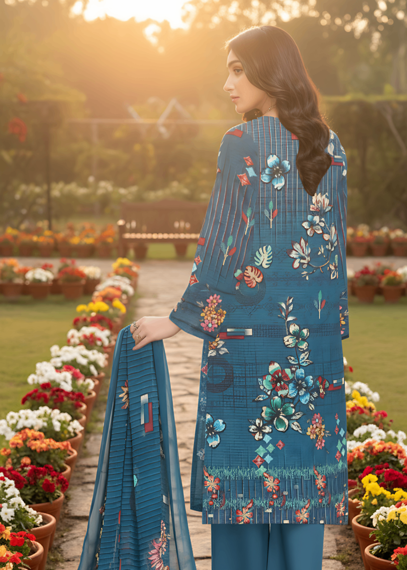 viscose Unstitched in Teal