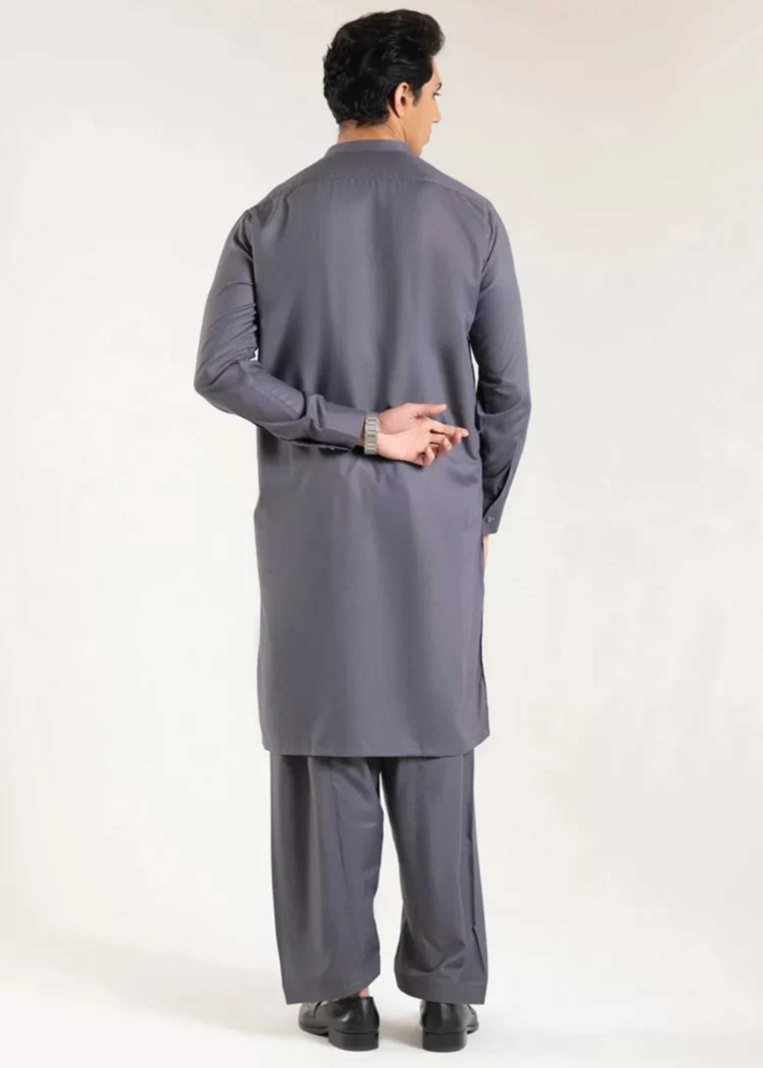 wash & wear Shalwar Kameez in Dark grey