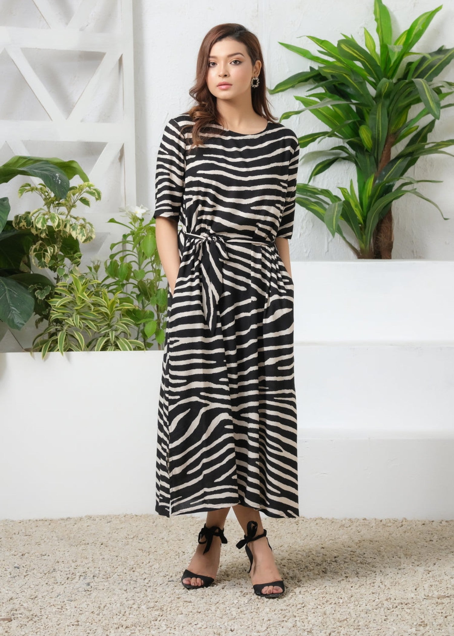 boski Dress in Black, beige