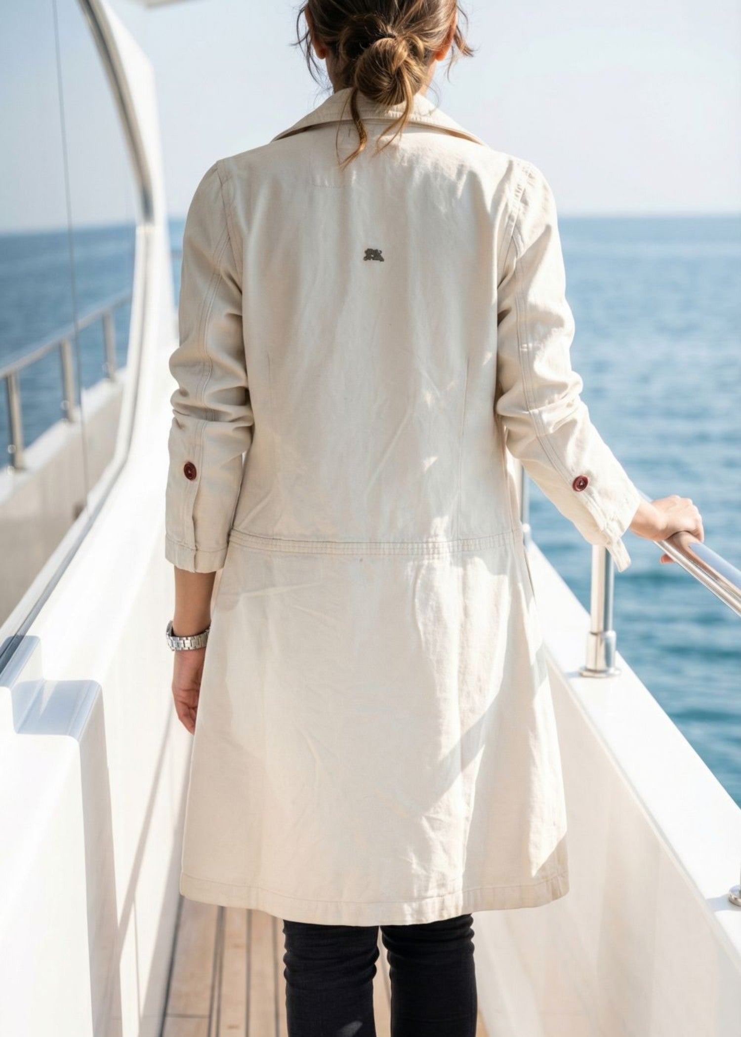 denim Coat in Beige