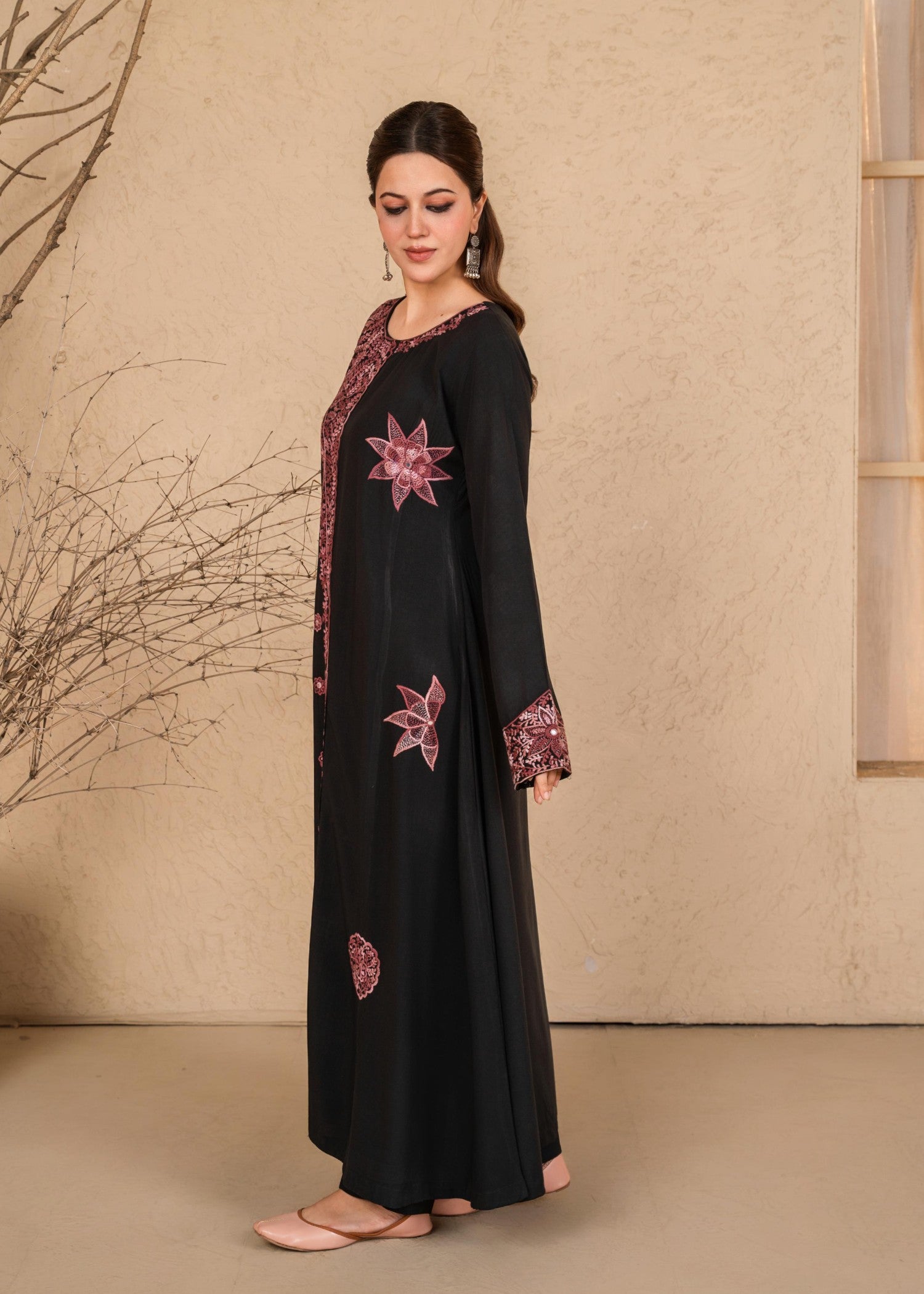 viscose Pishwas in Black