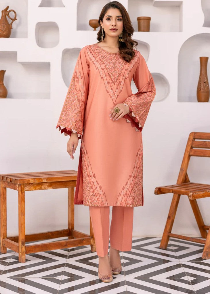 poplin Kurta Set in Peach pink