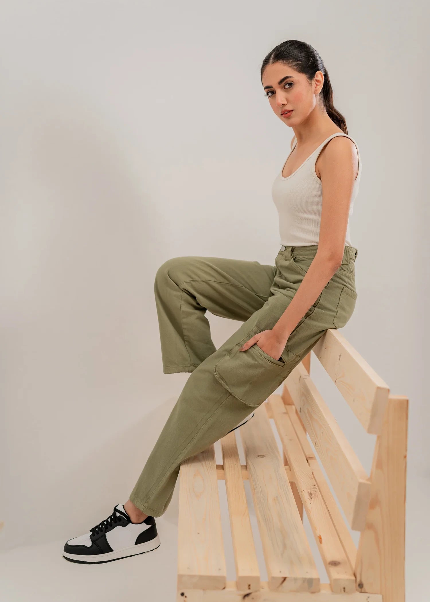 cotton Pants in Green