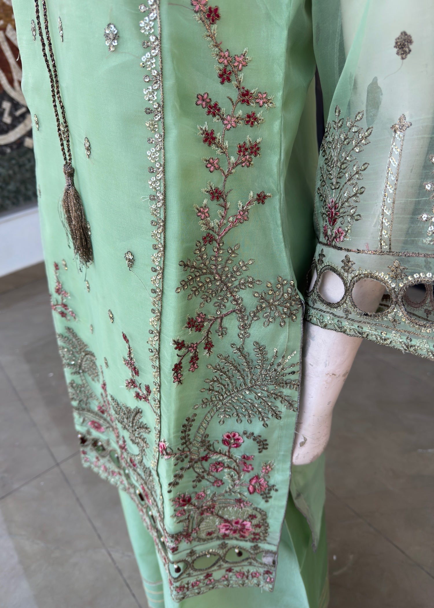 organza Sharara in Green