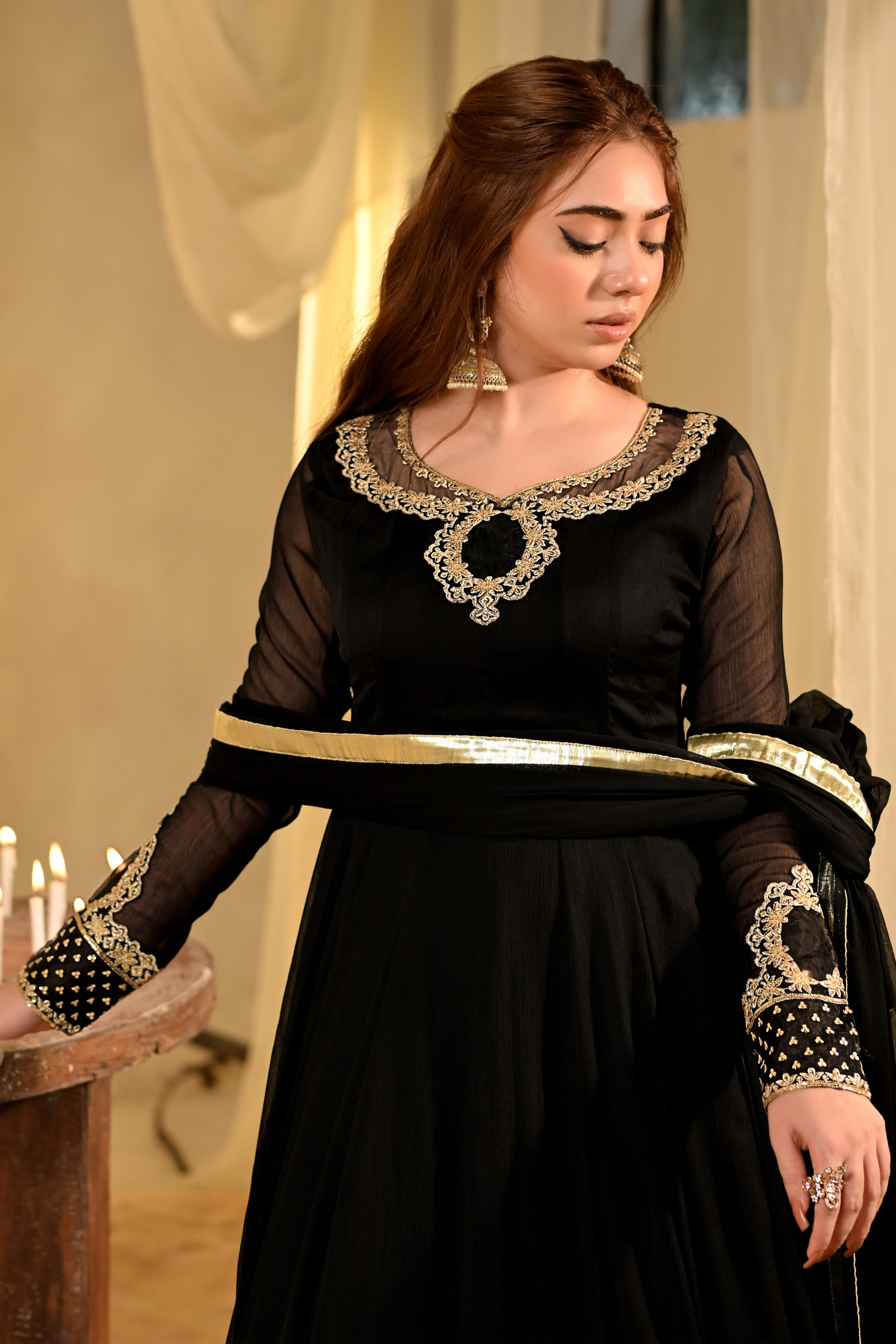 chiffon Maxi in Jet black