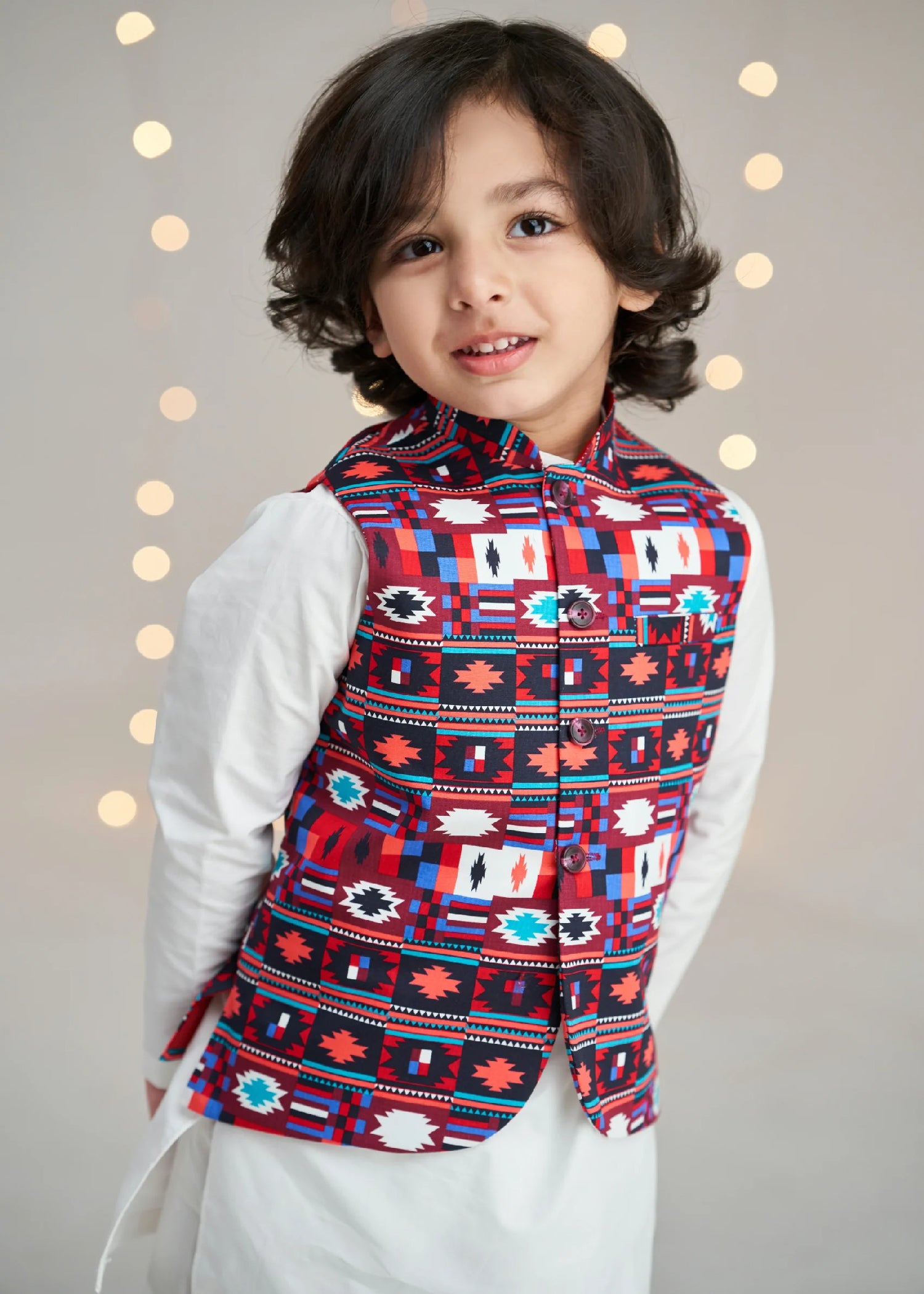 cotton Waistcoat in Maroon