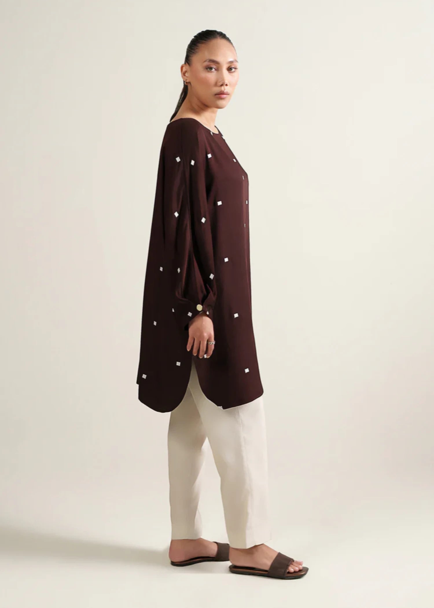 viscose Tunic in Plum