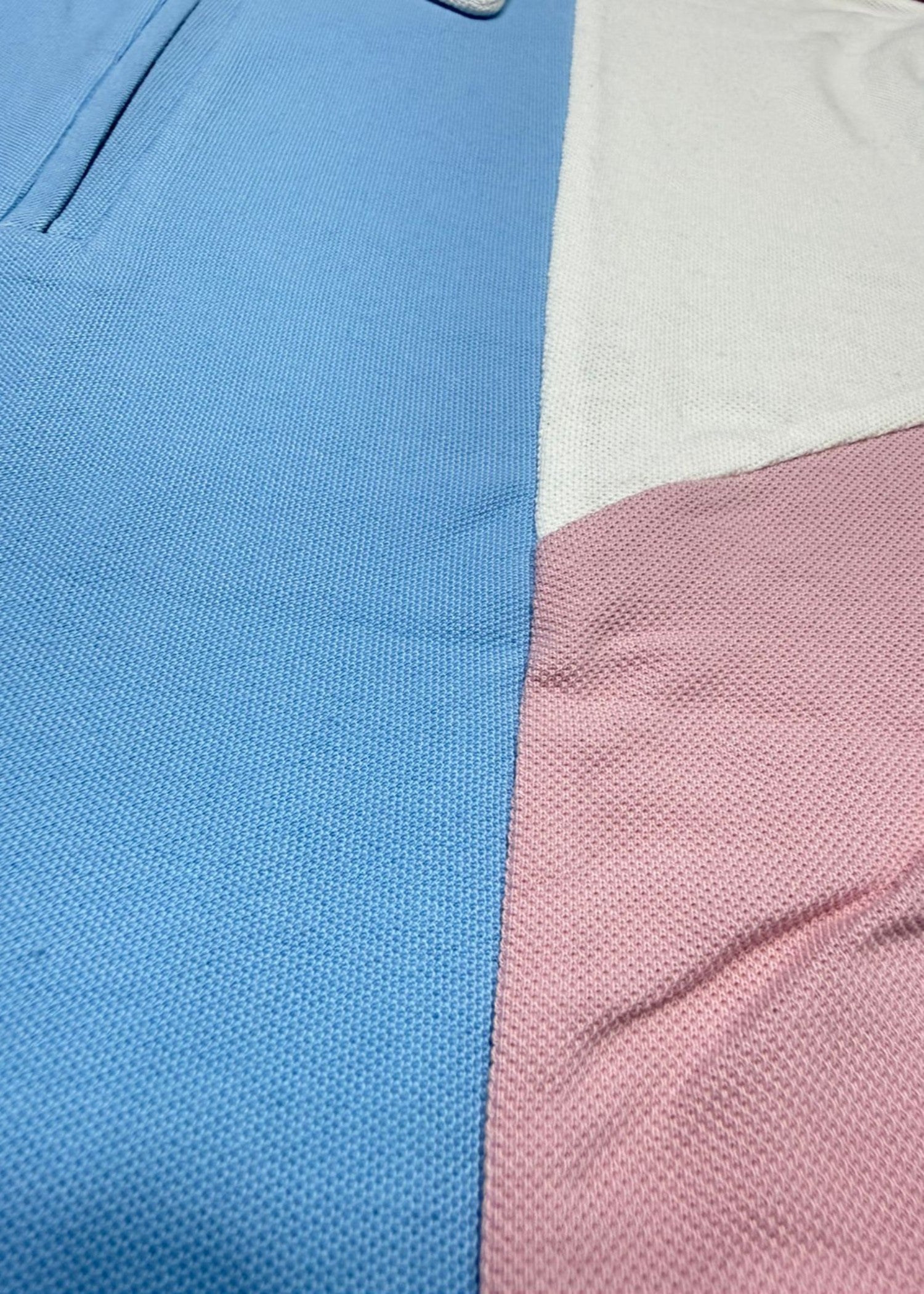 single jersey knit Polo Shirt in Pink, sky blue