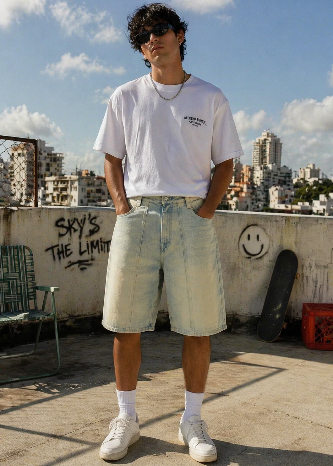 denim Shorts in Light blue by FLO Nine99