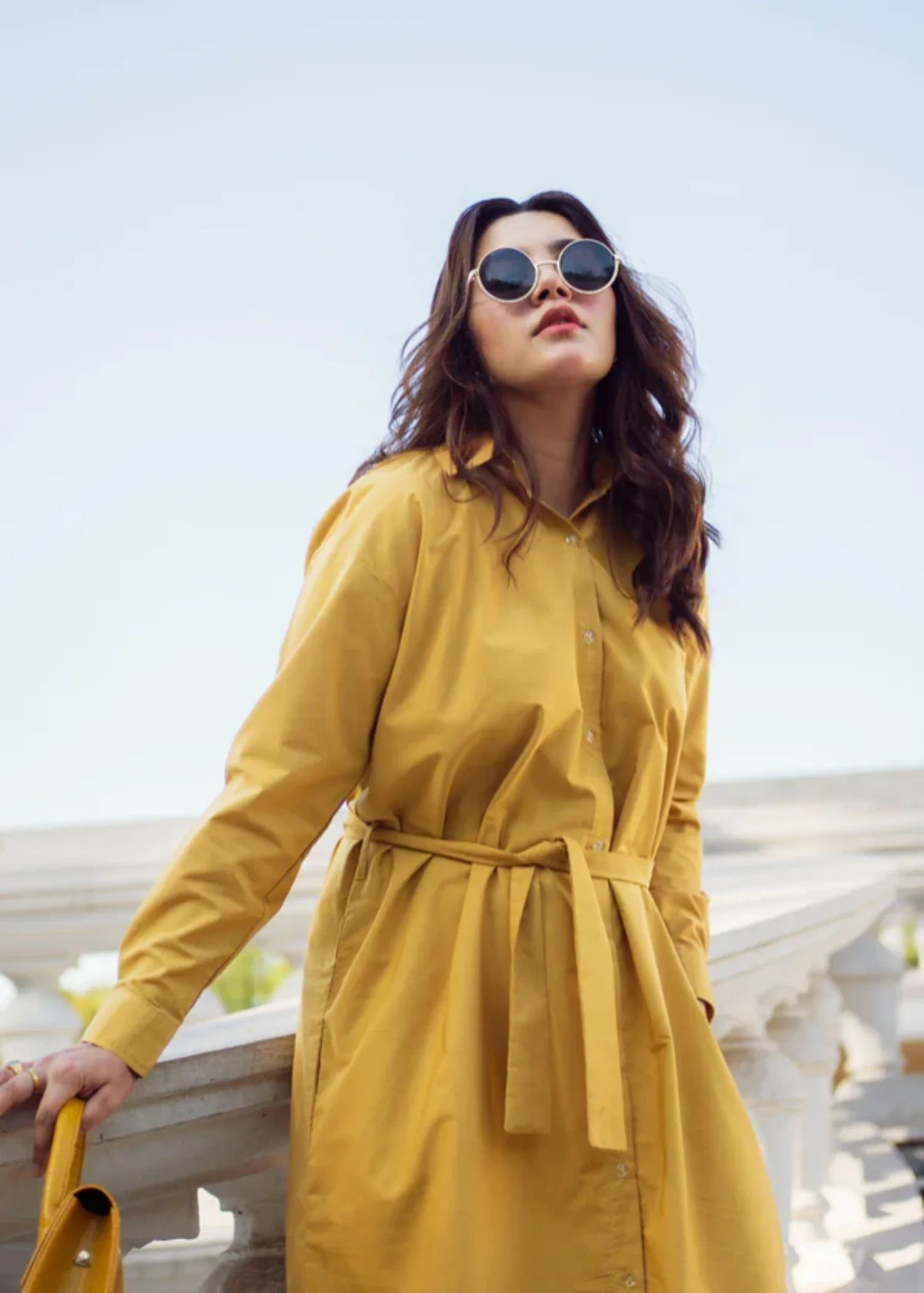 cotton Dress in Mustard