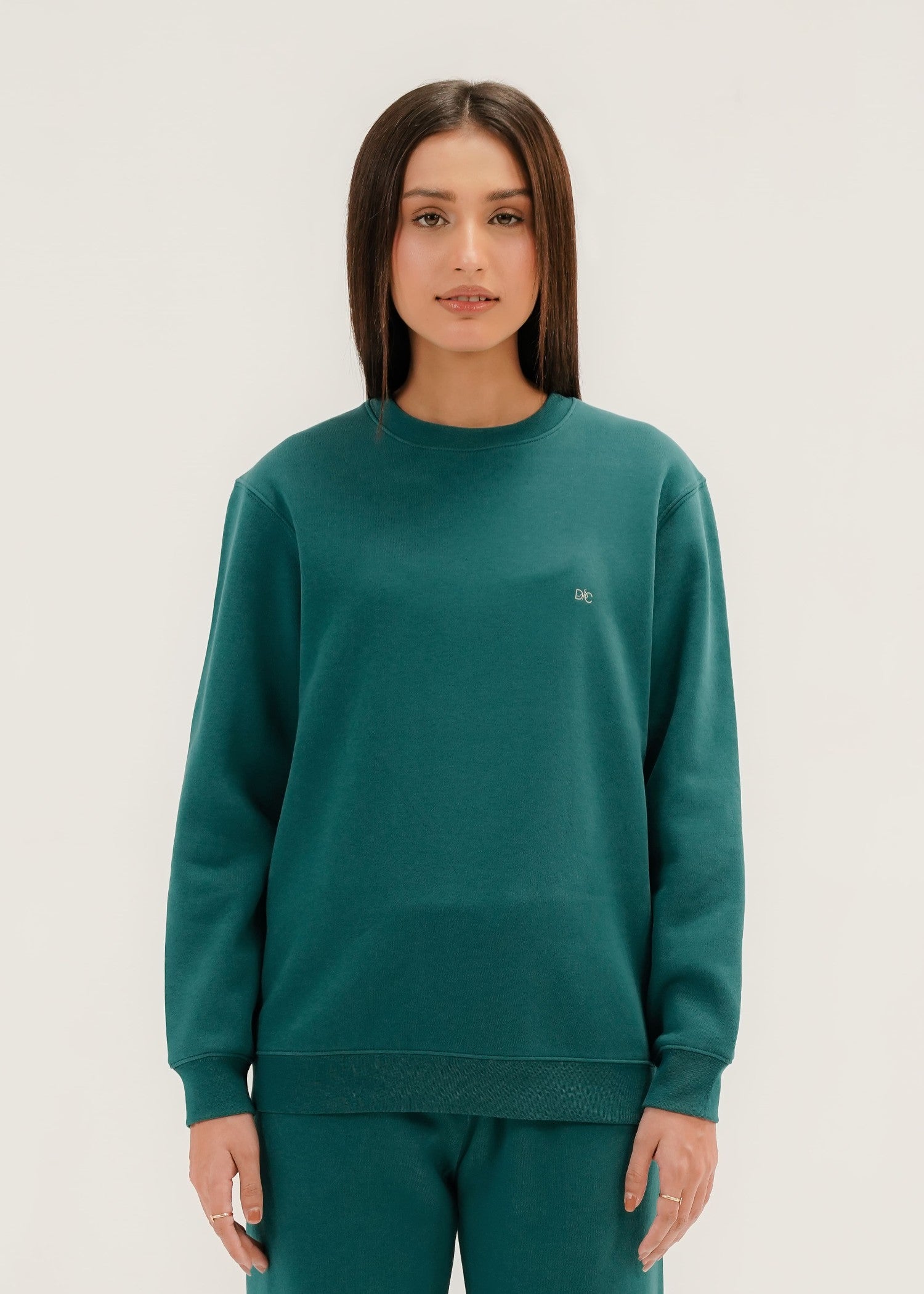 fleece Sweatshirt in Pine green