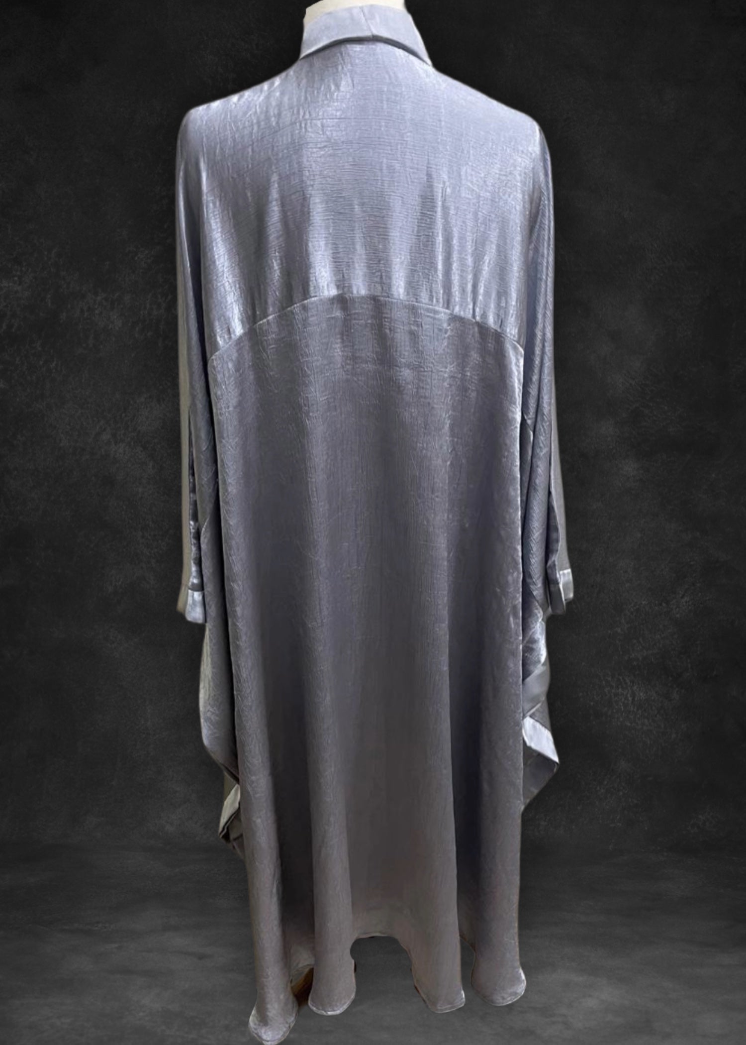 poly silk Abaya in Cool grey
