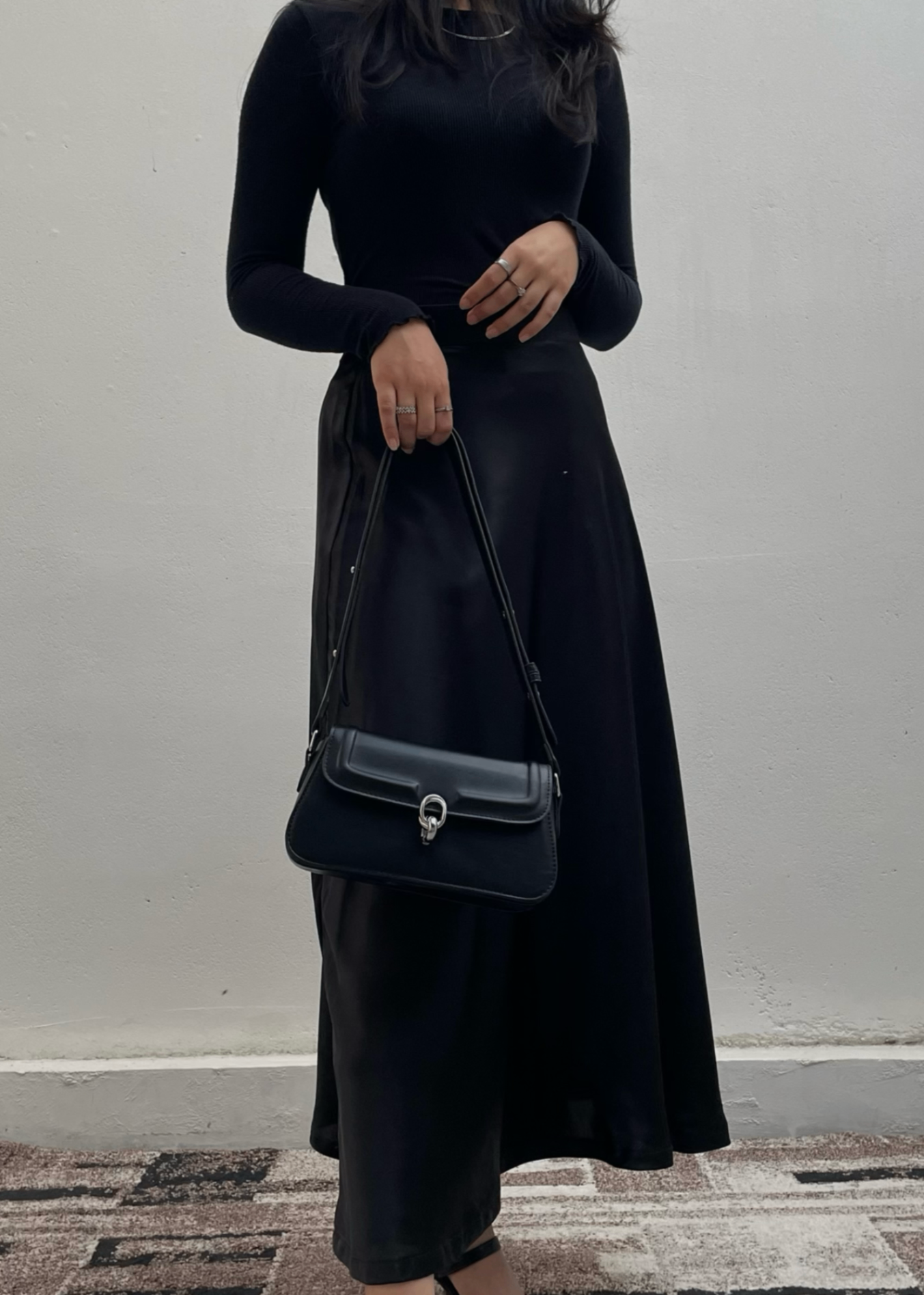 silk Skirt in Black