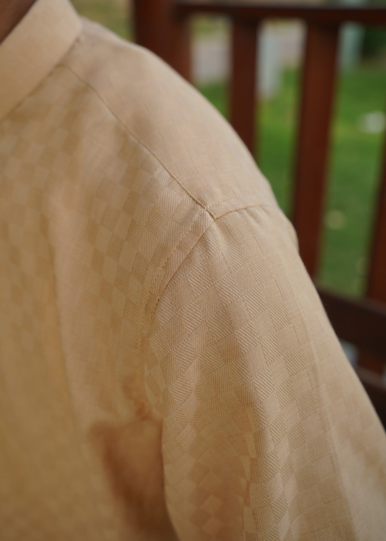 cotton jacquard Kurta in Beige