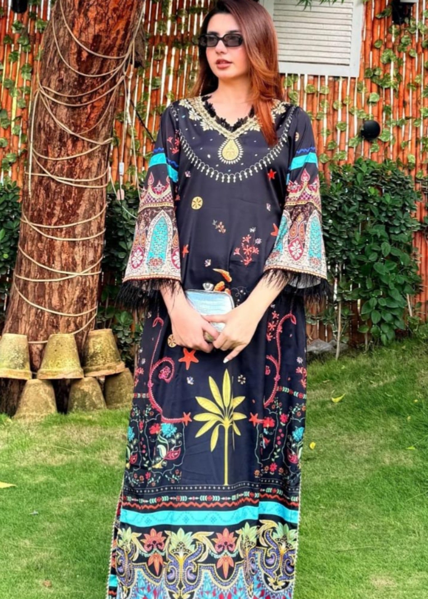crepe silk Kurti in Multi