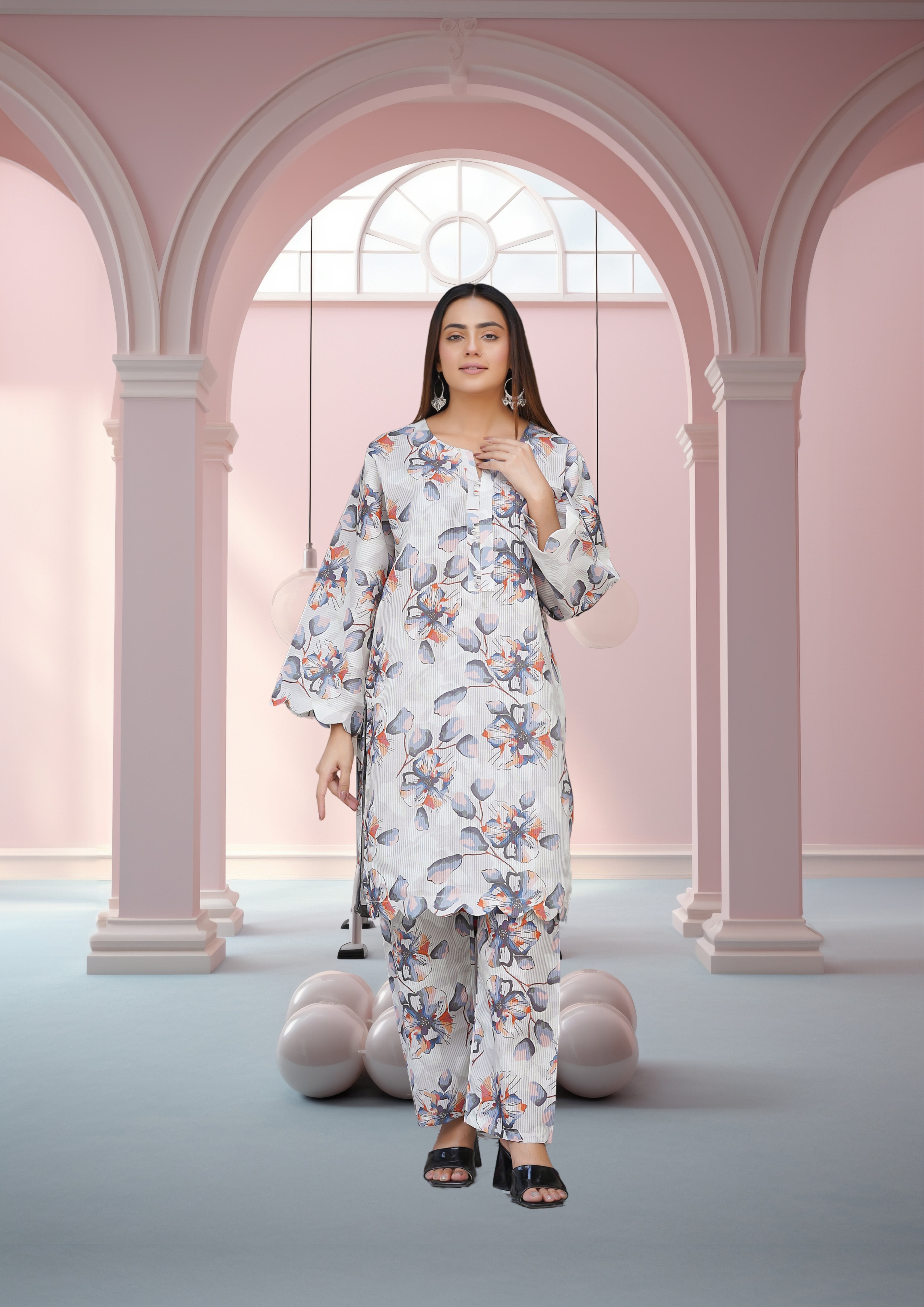 cotton satin Co Ord Sets in Ivory