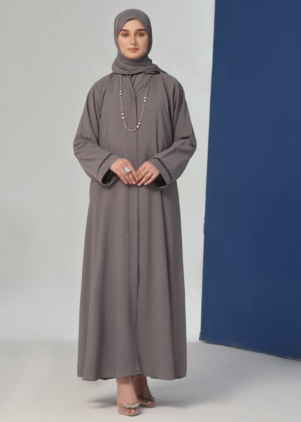 nidha Abaya in Grey